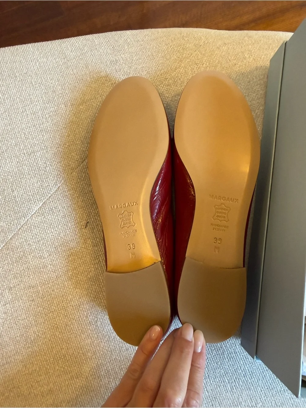 Red Margaux “the Demi” Ballet Flats with Bow - Picture 3 of 4
